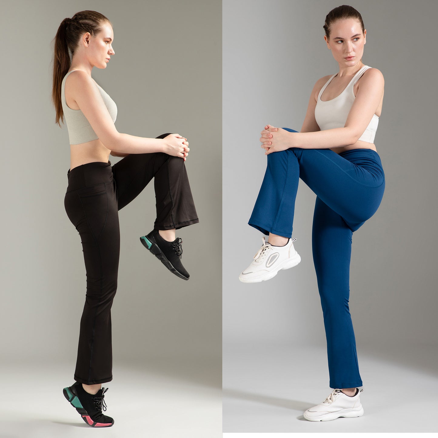 Super Flare Pants Black & Blue Combo