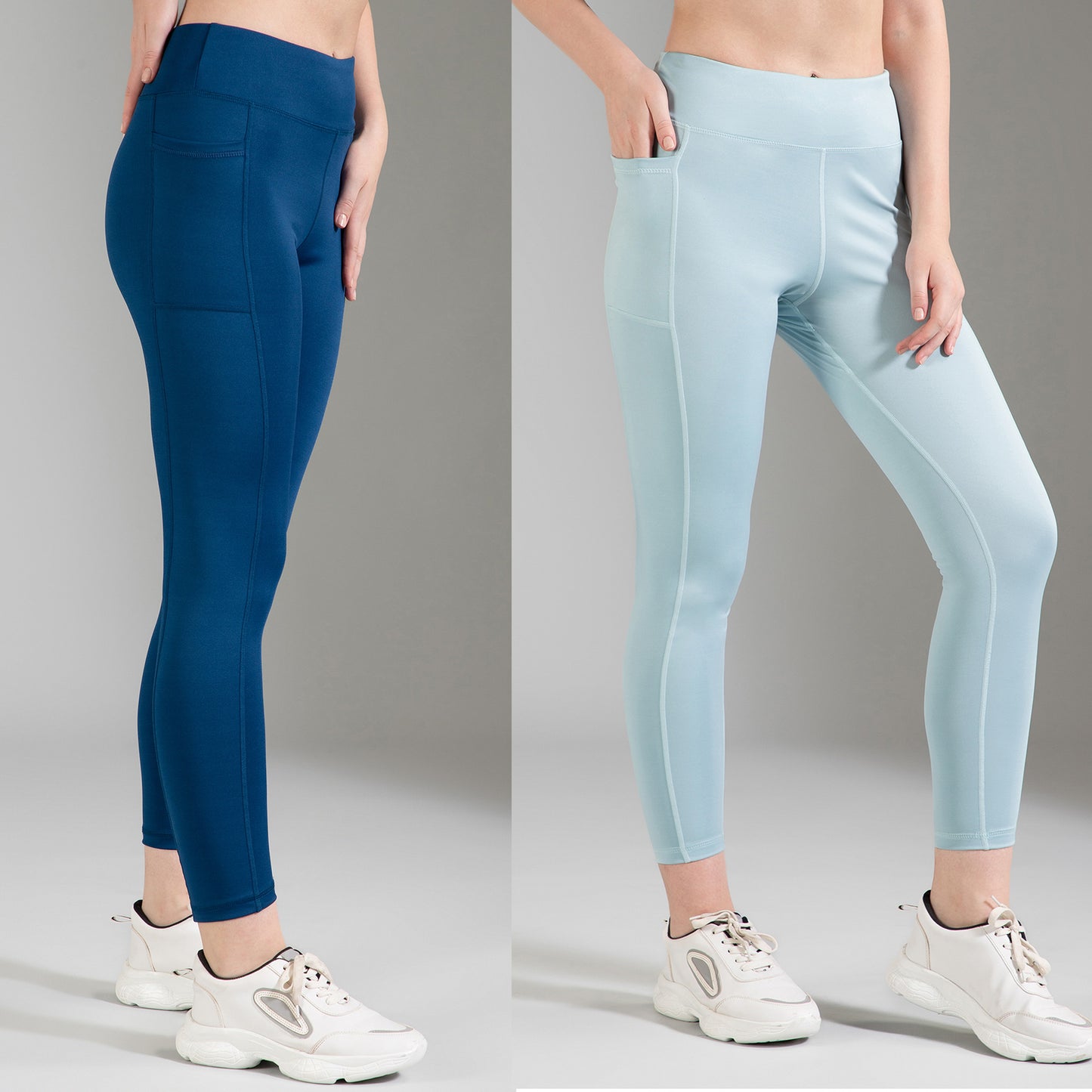 Blue & Sea Green Combo Leggings