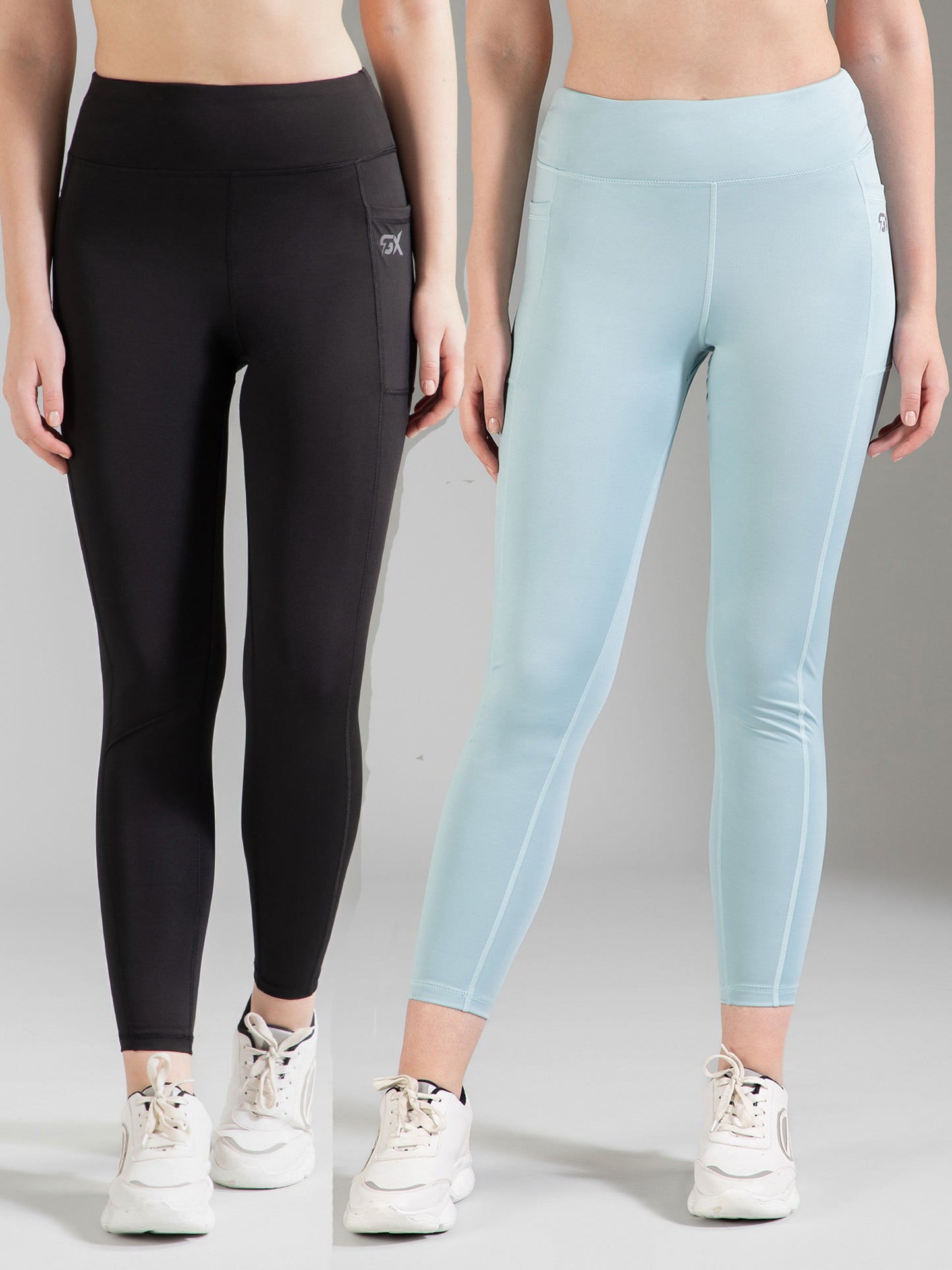 Black & Sea Green Combo Leggings