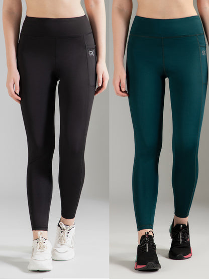 Black & Green Combo Leggings