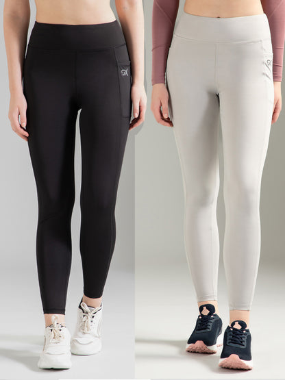 Black & Light Grey Combo Leggings