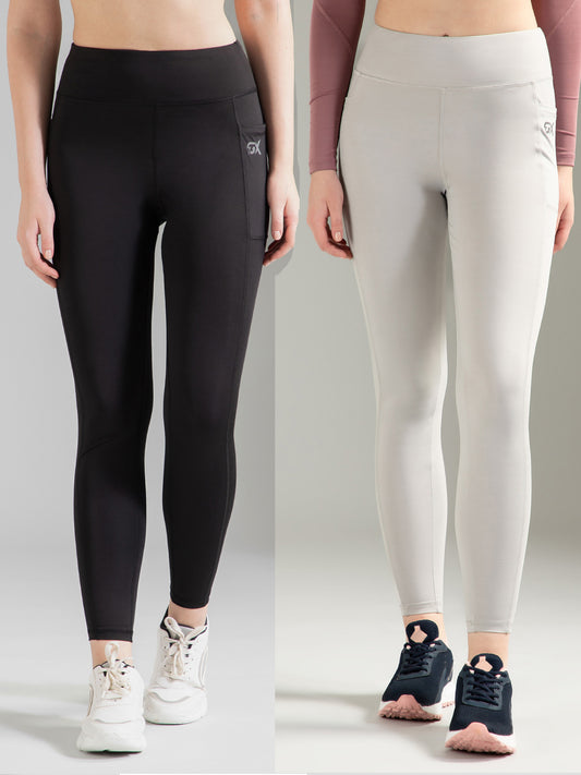 Black & Light Grey Combo Leggings
