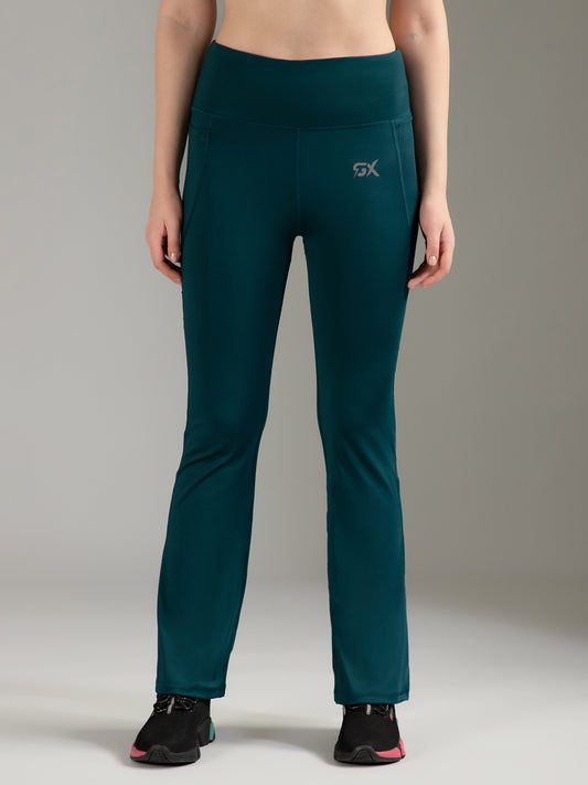 Super Flare Pants in Dark Green