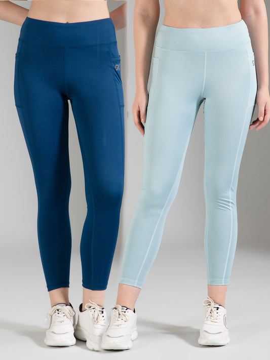 Blue & Sea Green Combo Leggings