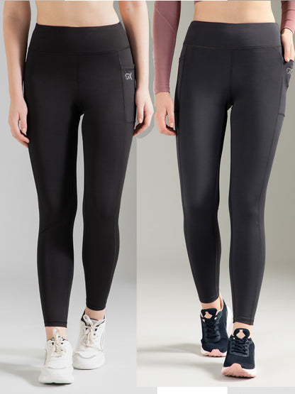 Black & Dark Grey Combo Leggings