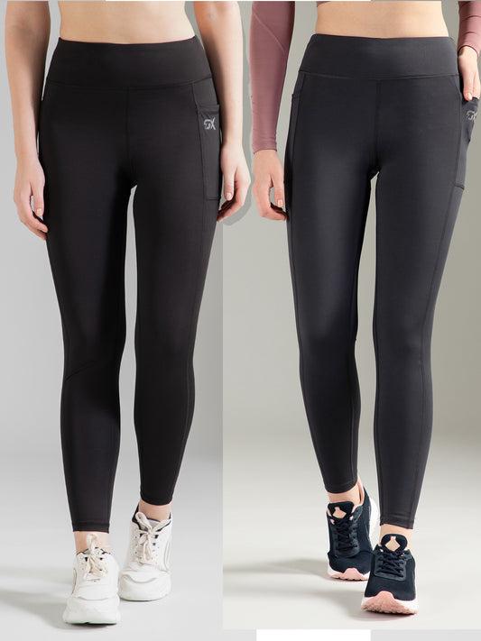Black & Dark Grey Combo Leggings