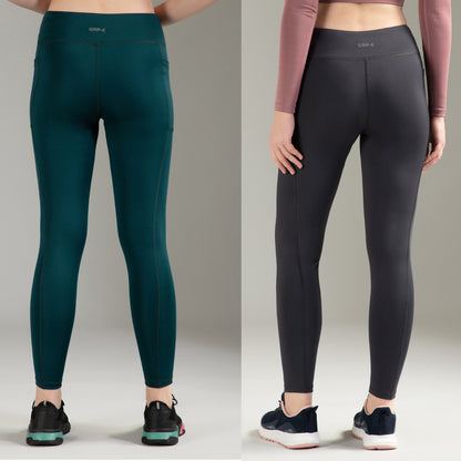 Dark Green & Dark Grey Combo Leggings