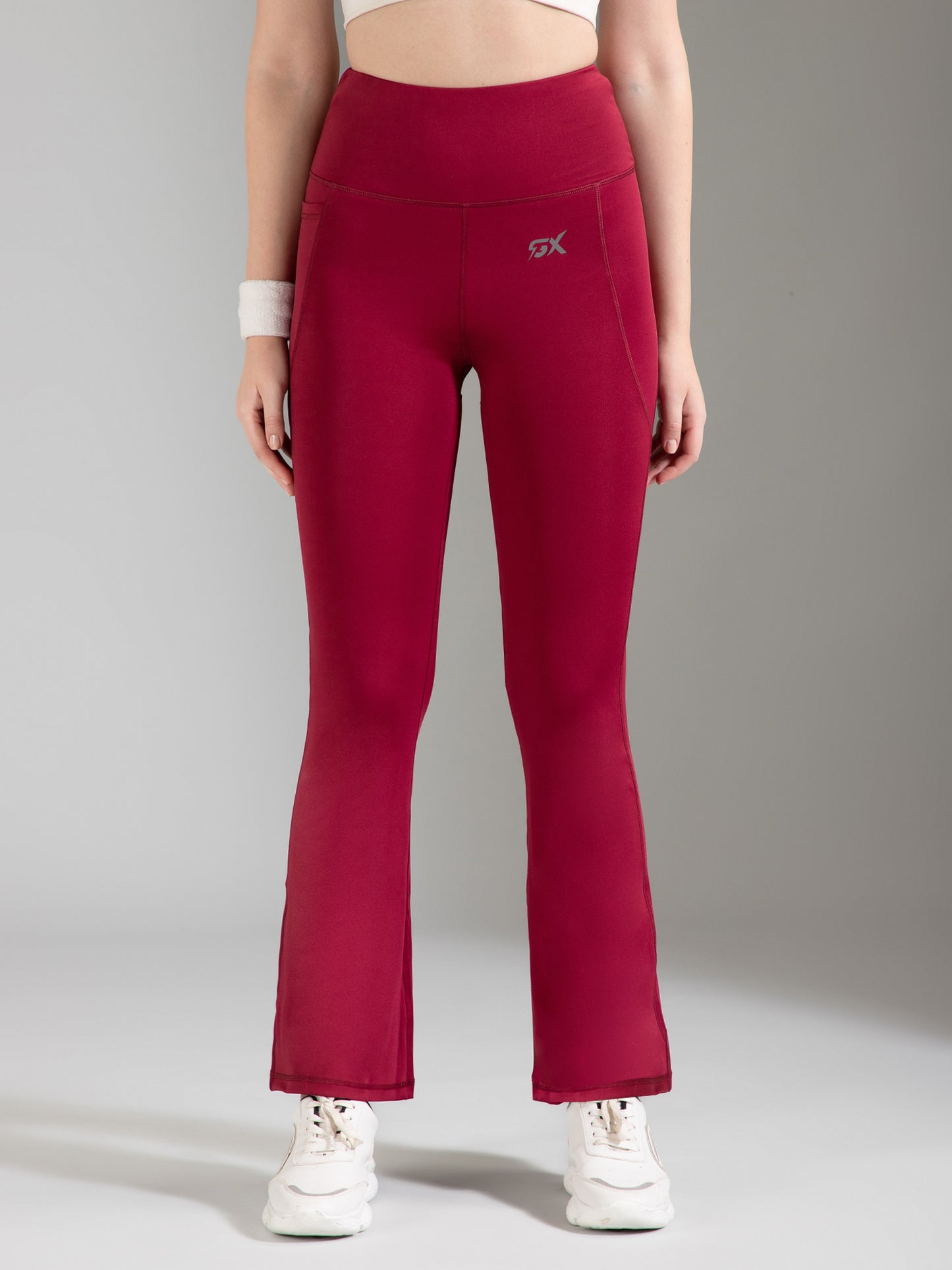 Super Flare Pants in Maroon