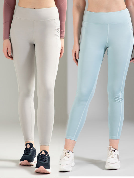 Light Grey & Sea Green Combo Leggings