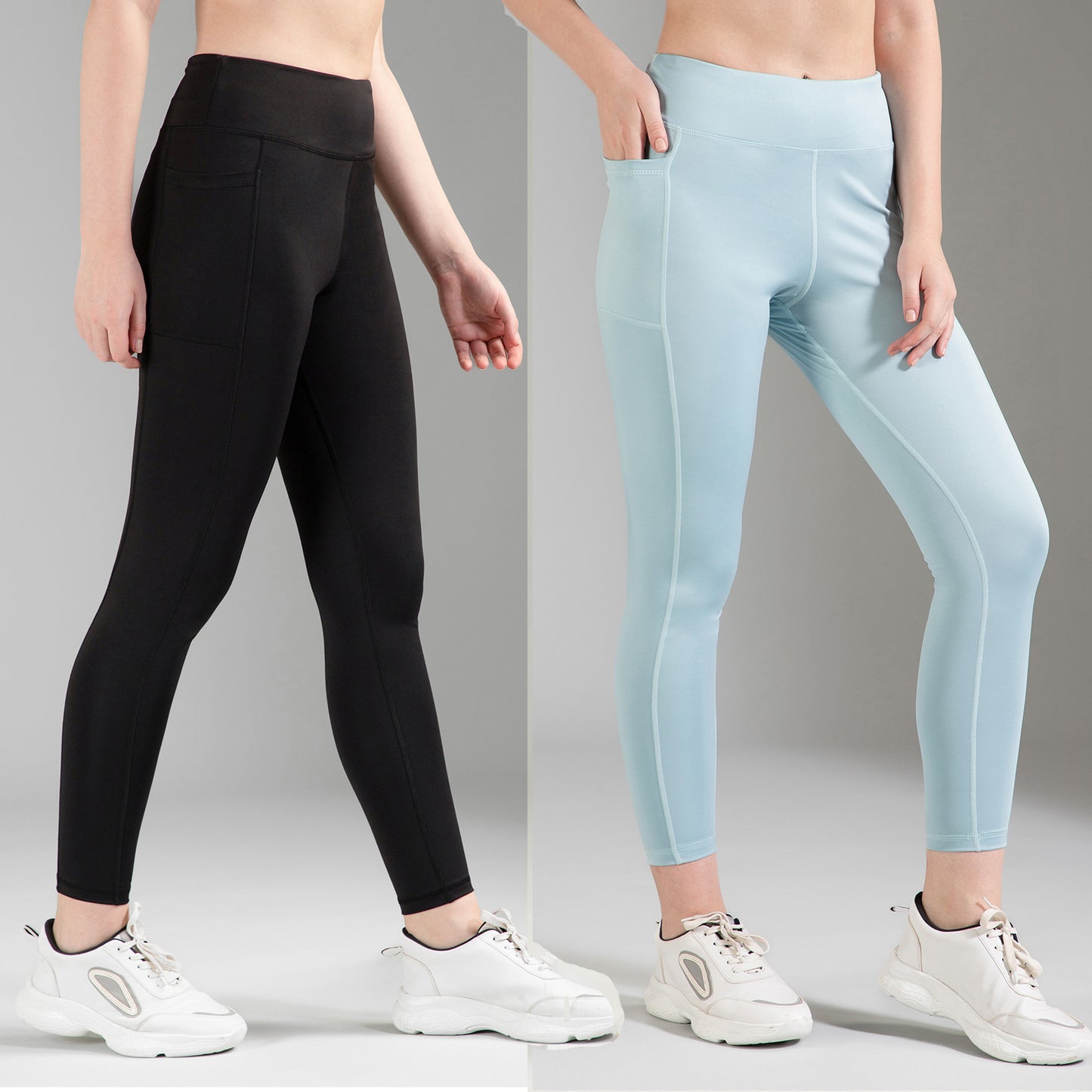 Black & Sea Green Combo Leggings