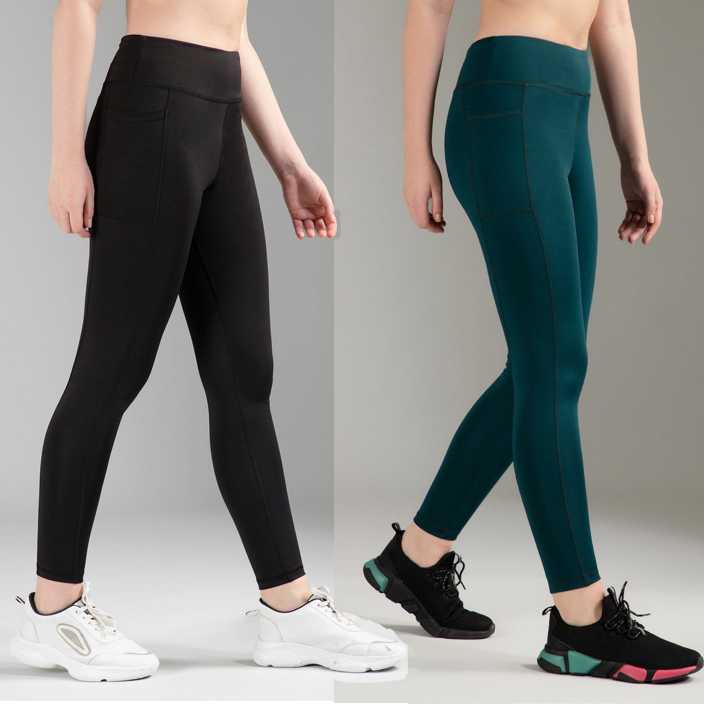 Black & Green Combo Leggings