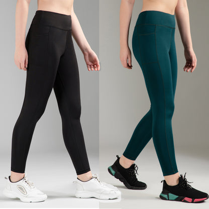 Black & Green Combo Leggings