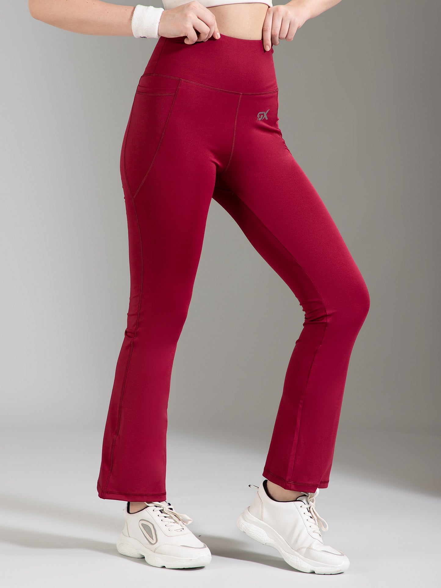 Super Flare Pants in Maroon