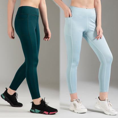 Dark Green & Sea Green Combo leggings