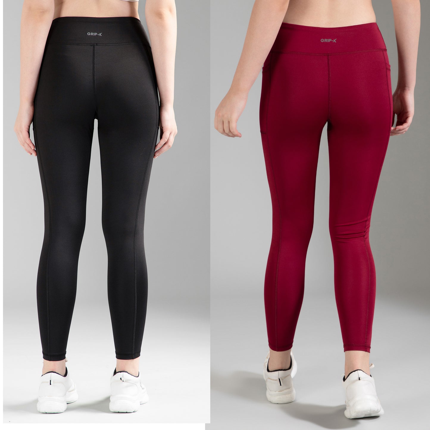 Black & Maroon Combo Leggings