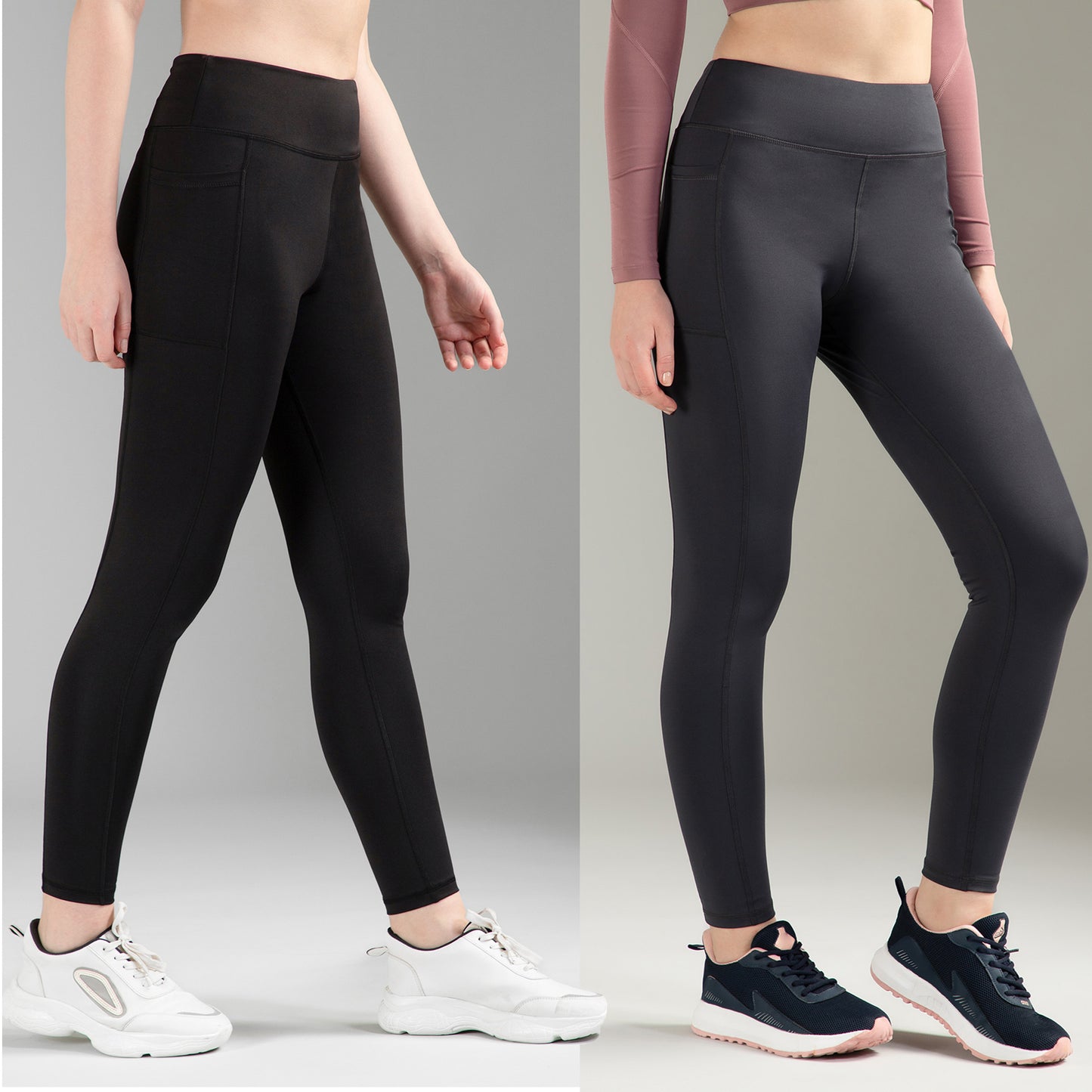 Black & Dark Grey Combo Leggings
