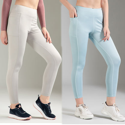 Light Grey & Sea Green Combo Leggings
