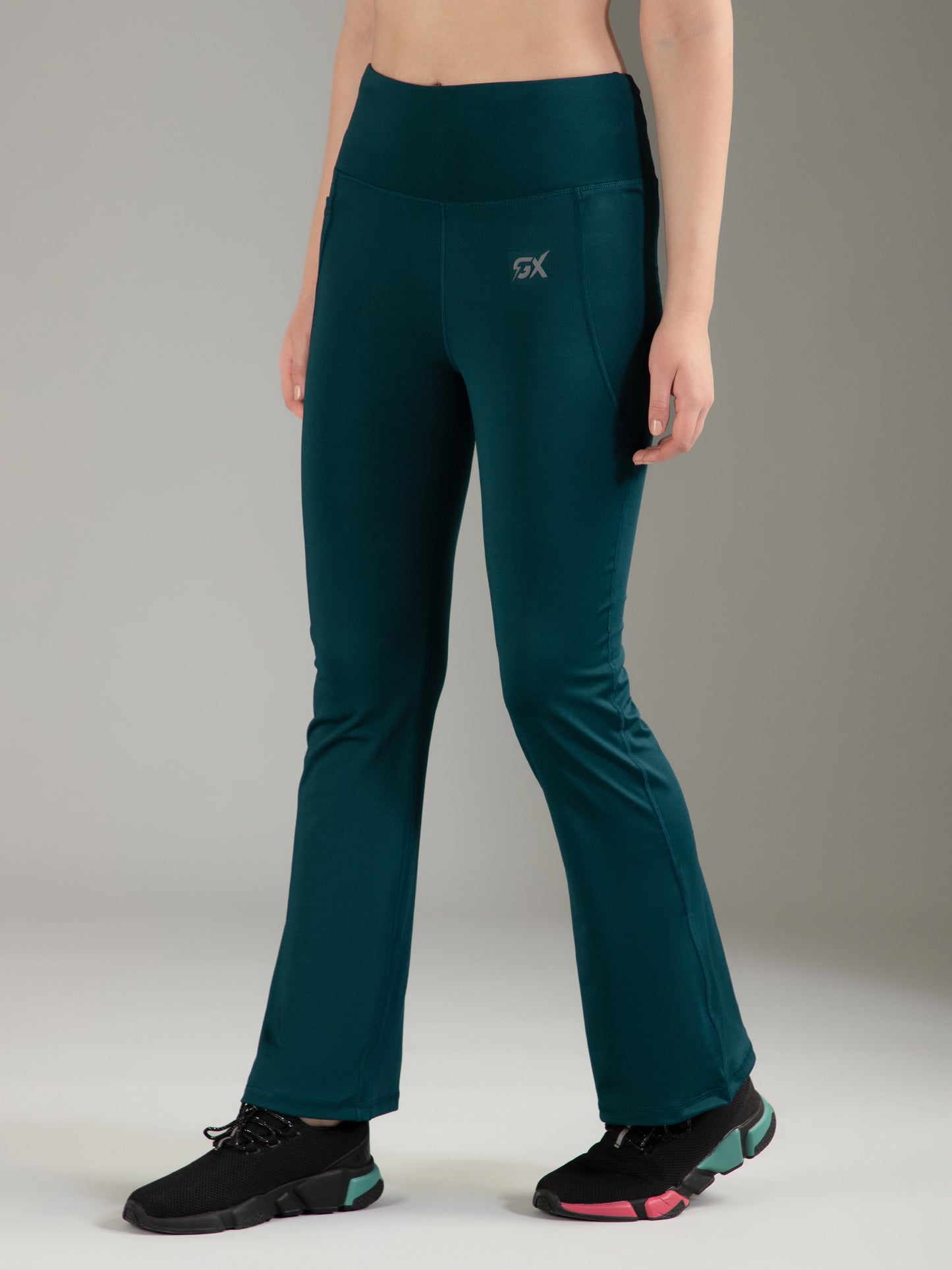 Super Flare Pants in Dark Green