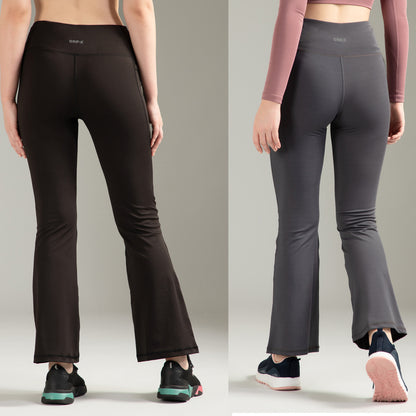 Super Flare Pants Black and Dark Grey Combo