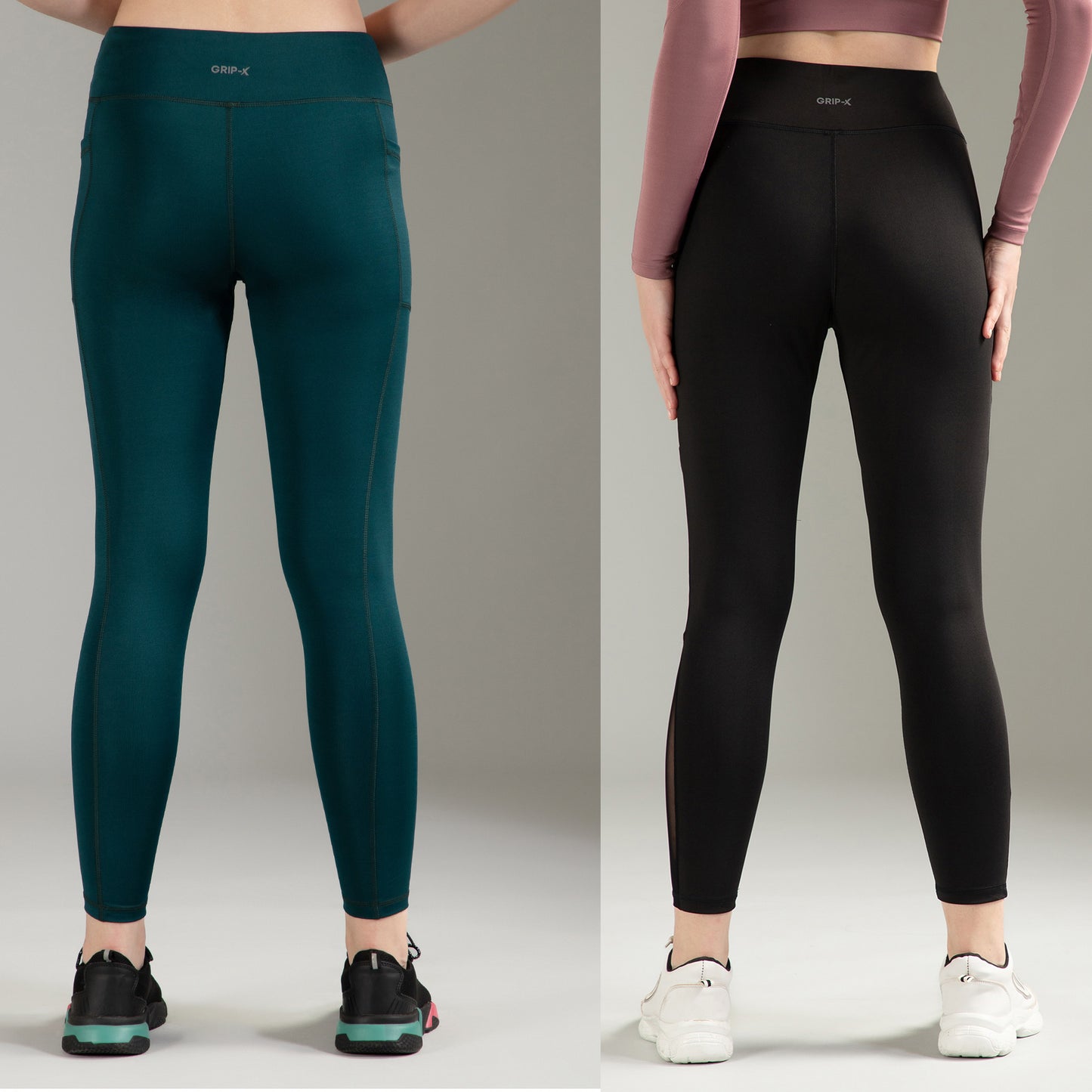 Dark Green & Black mesh Combo Leggings