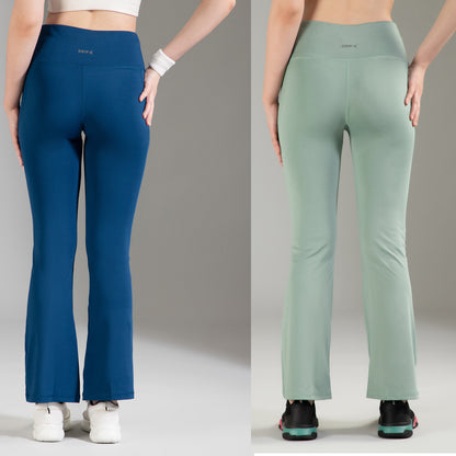 Super Flare Pants Blue & Pista Combo