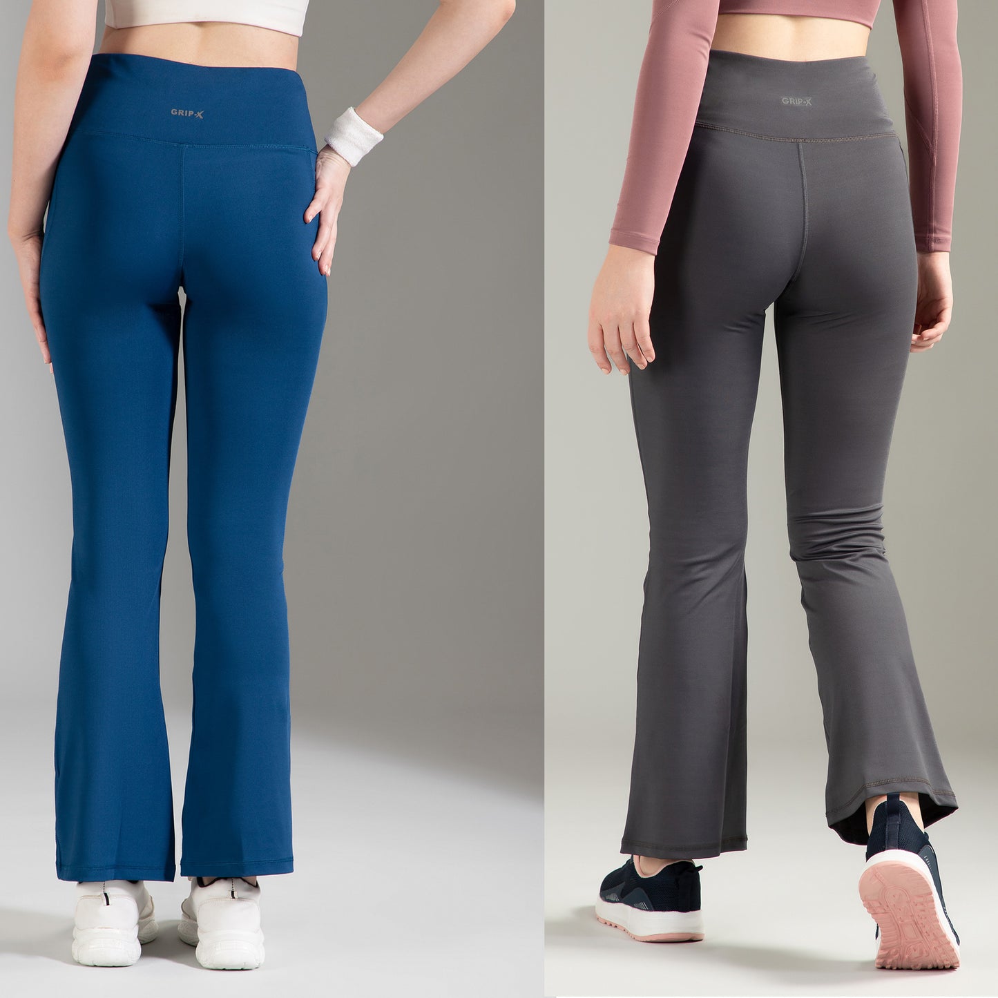 Super Flare Pants Blue & Dark Grey Combo