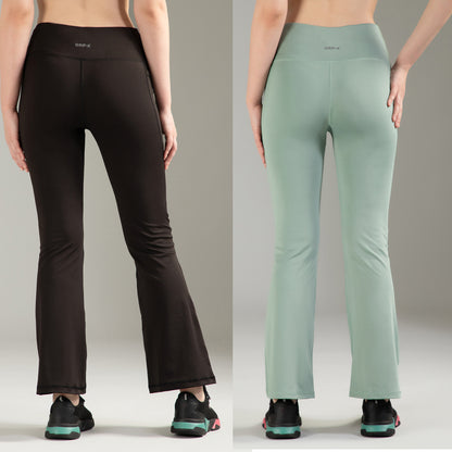 Super Flare Pants Black & Pista Combo