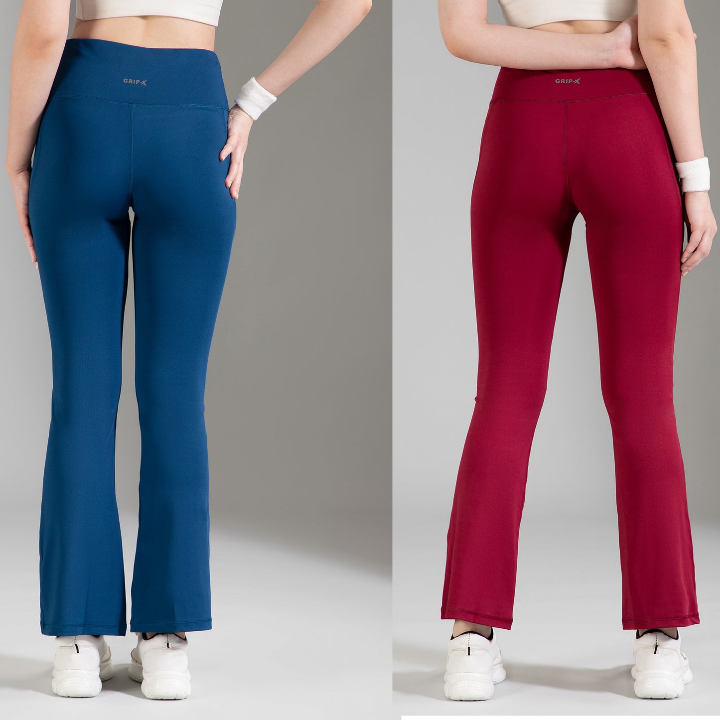 Super Flare Pants Blue & Maroon Combo