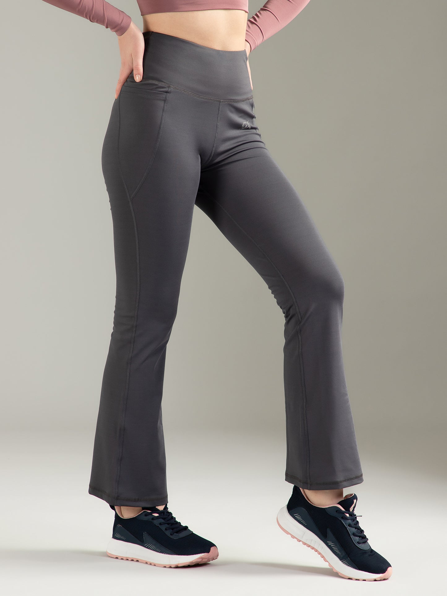 Super Flare Pants in Dark Grey