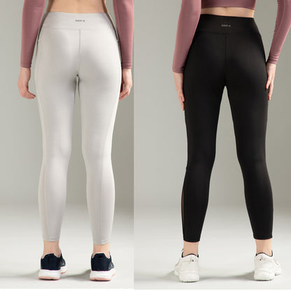 Light Grey & Black Mesh Combo Leggings