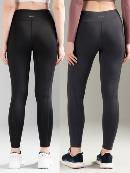 Black & Dark Grey Combo Leggings