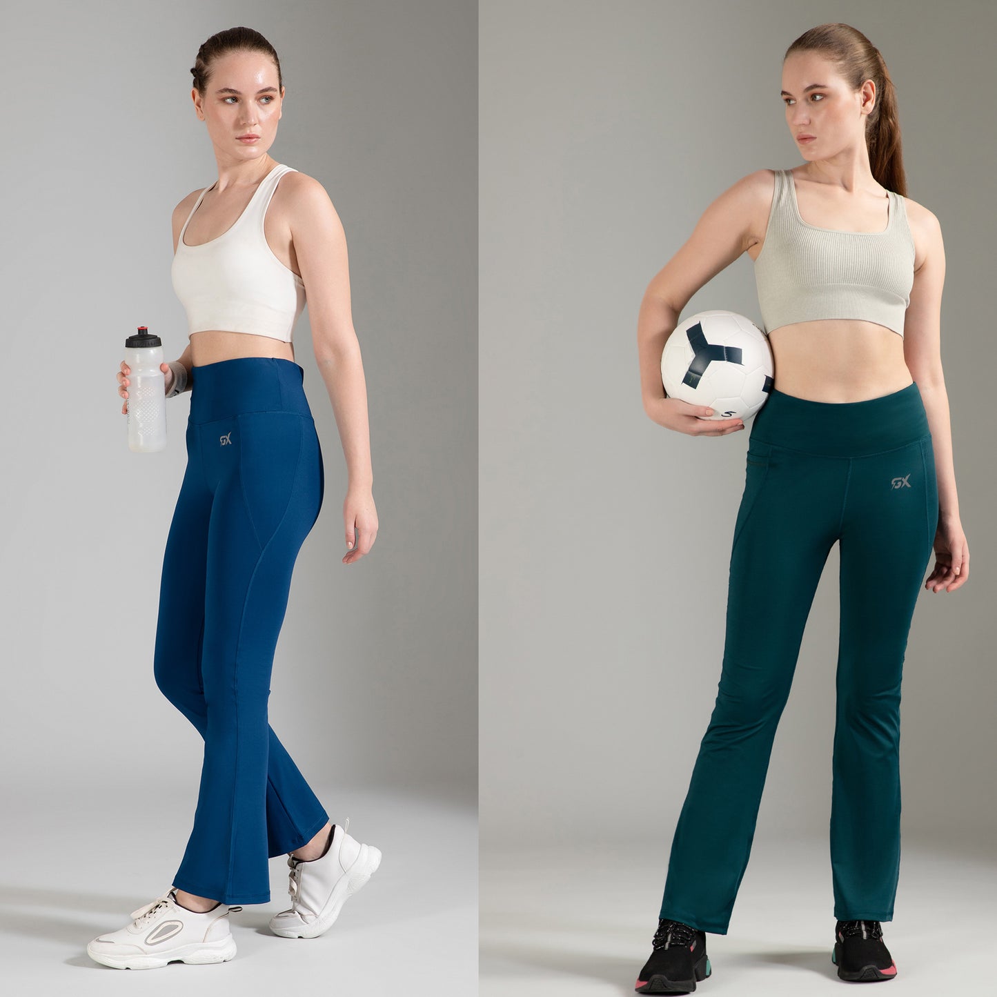 Super Flare Pants Blue & Dark Green Combo
