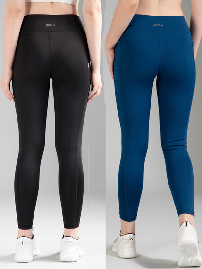 Black & Blue Combo Leggings