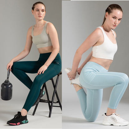 Dark Green & Sea Green Combo leggings