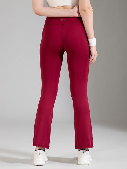Super Flare Pants in Maroon