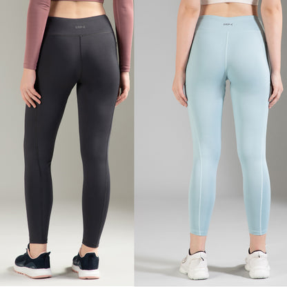 Dark Grey & Sea Green Combo Leggings