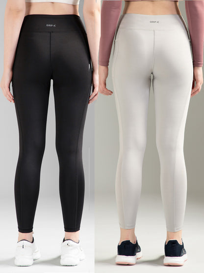 Black & Light Grey Combo Leggings