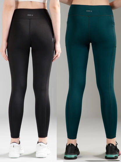 Black & Green Combo Leggings