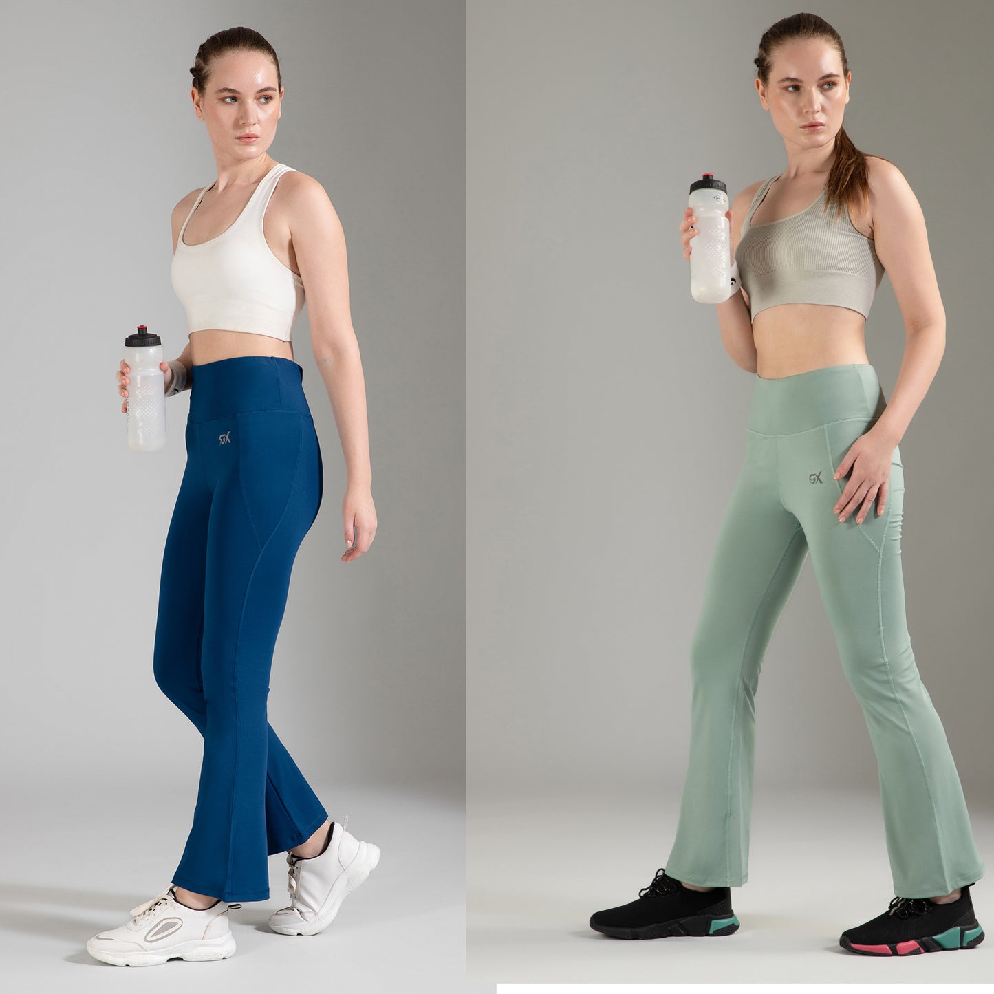 Super Flare Pants Blue & Pista Combo