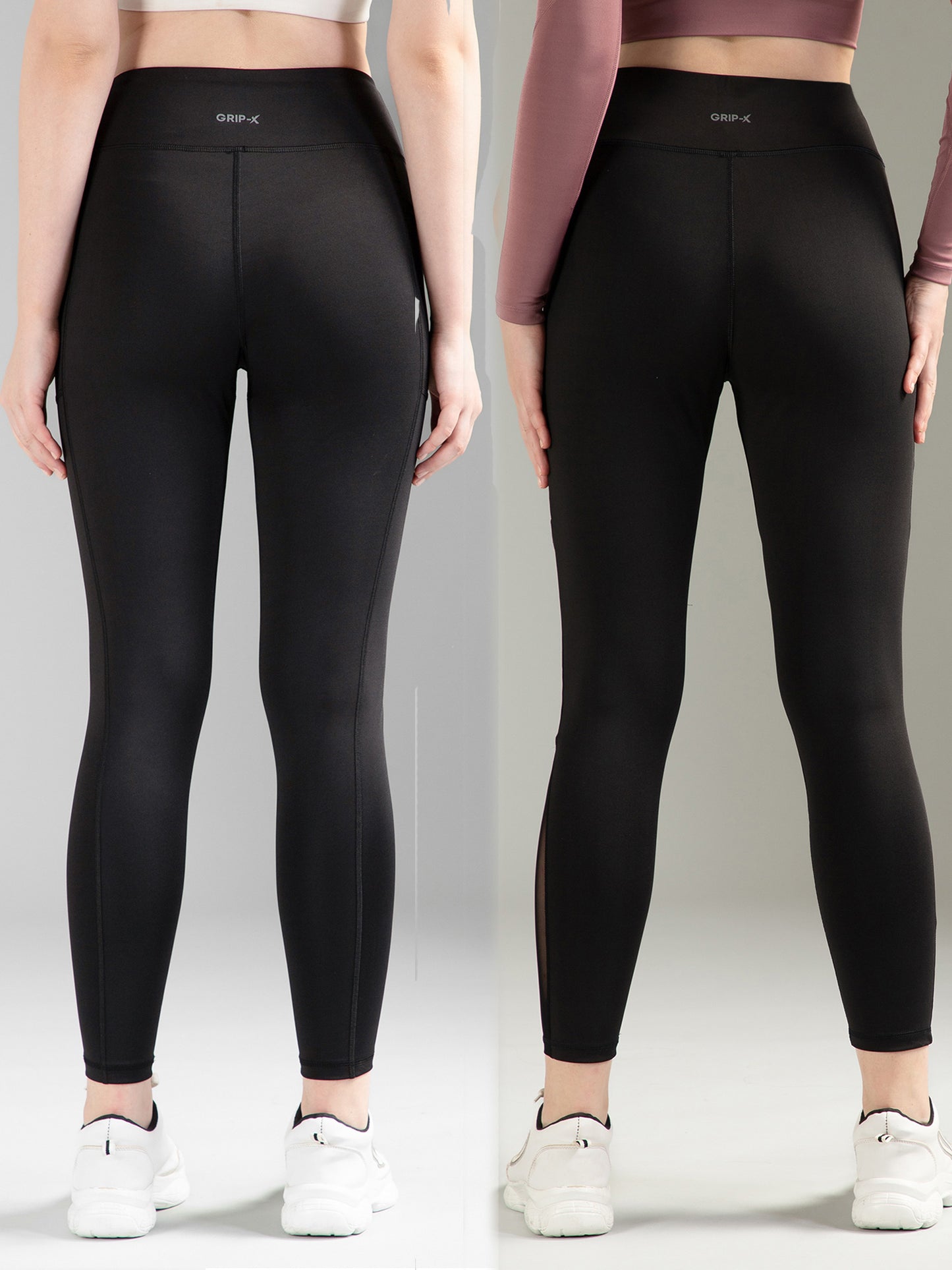 Black & Black Mesh Combo Leggings