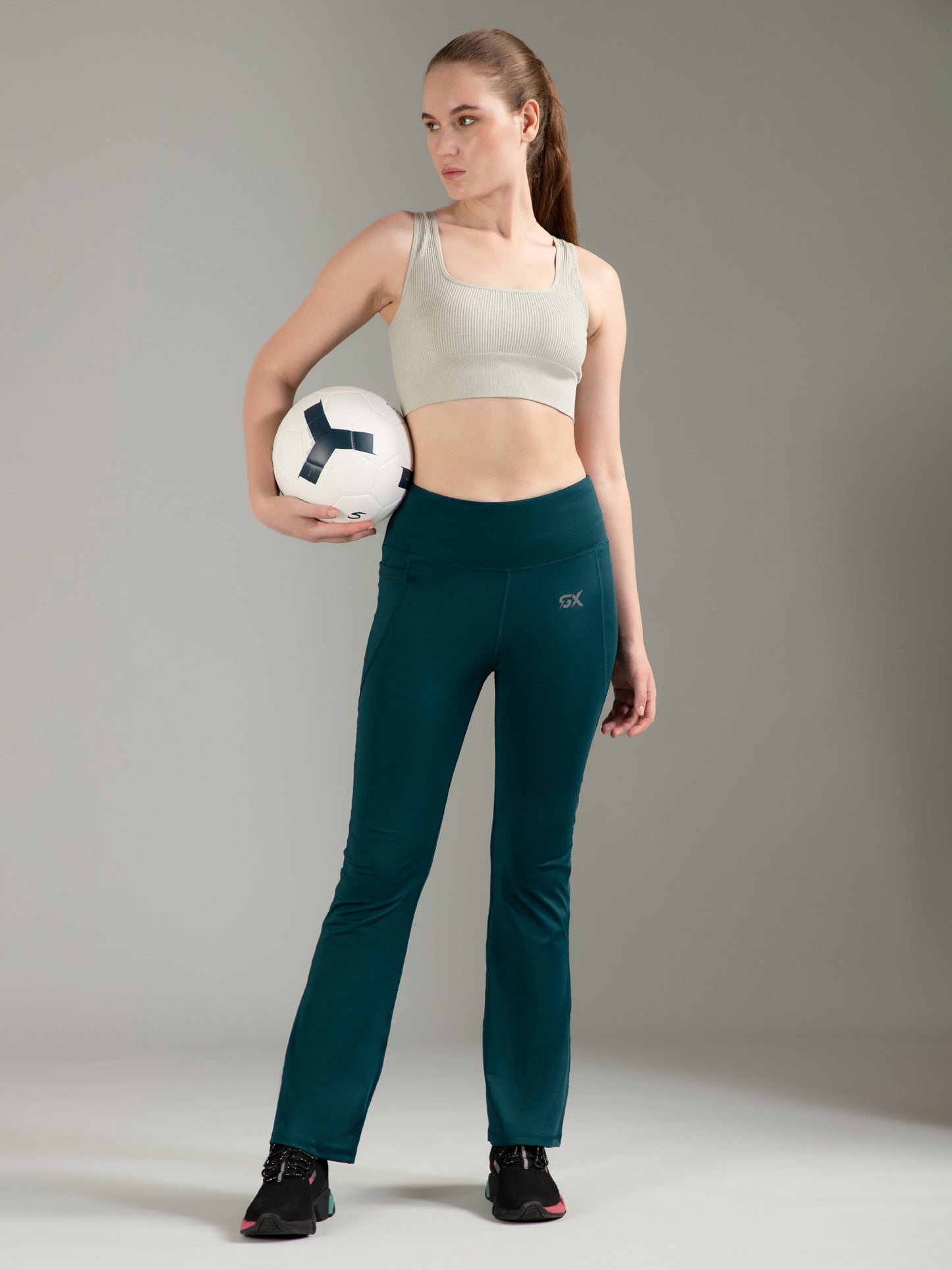 Super Flare Pants in Dark Green
