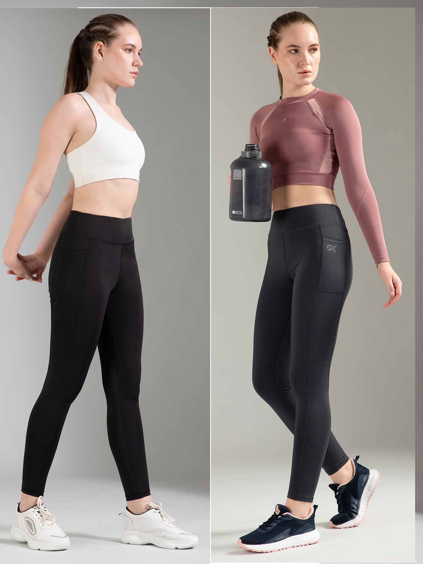 Black & Dark Grey Combo Leggings