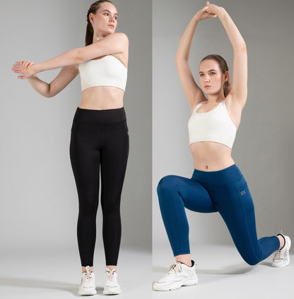 Black & Blue Combo Leggings
