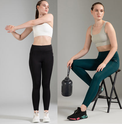 Black & Green Combo Leggings