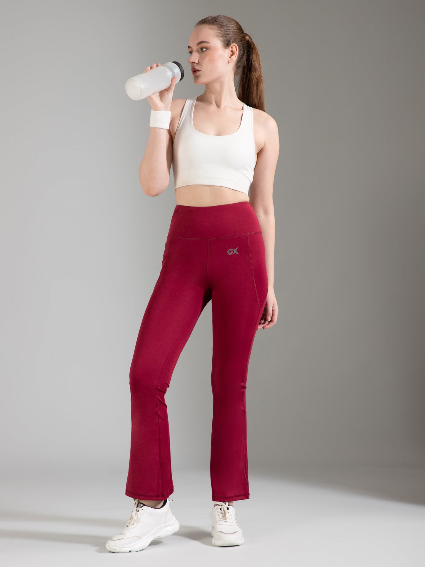 Super Flare Pants in Maroon
