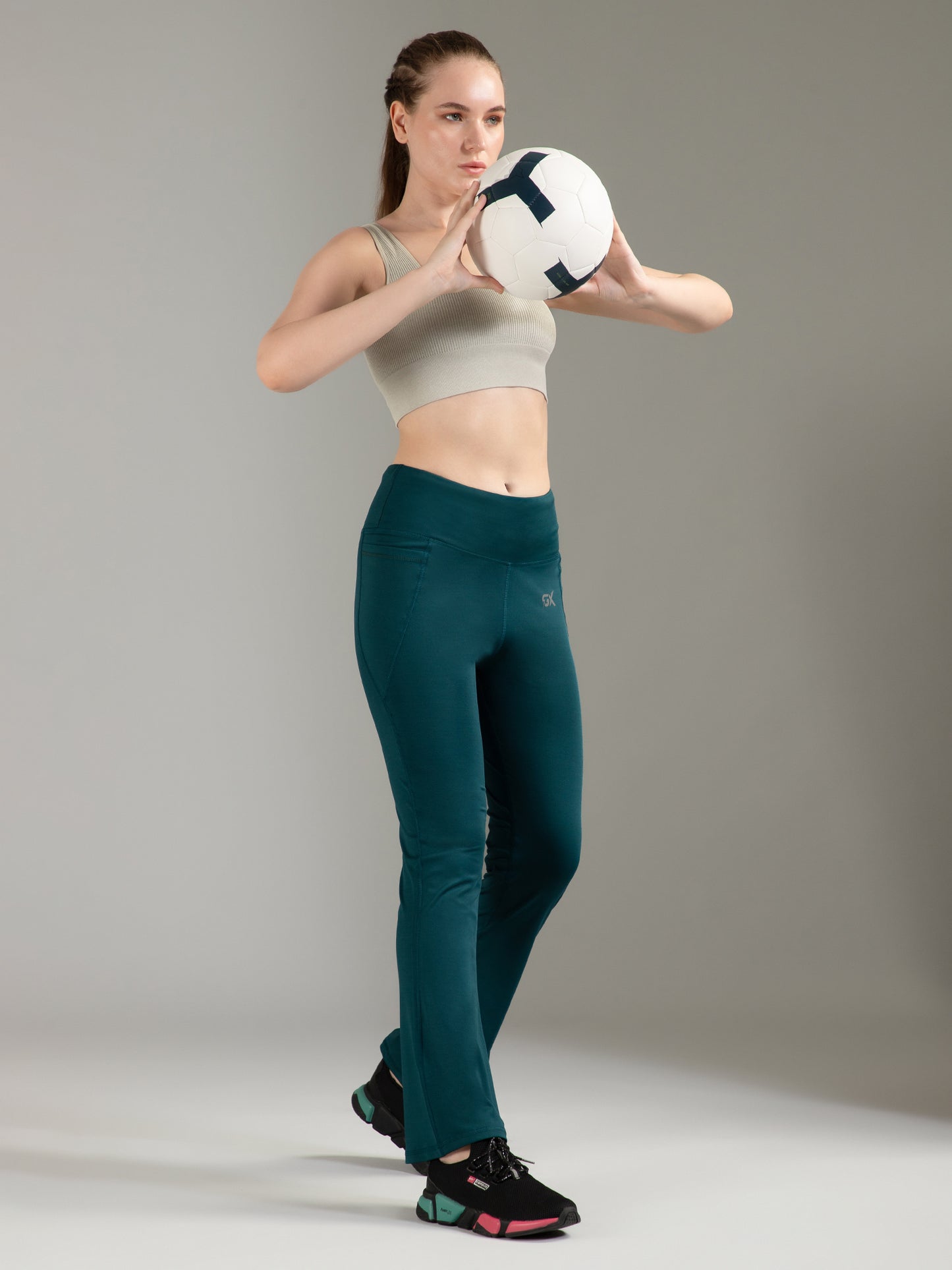 Super Flare Pants in Dark Green