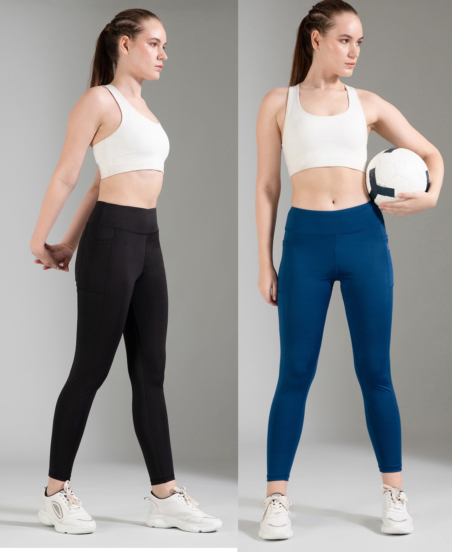 Black & Blue Combo Leggings
