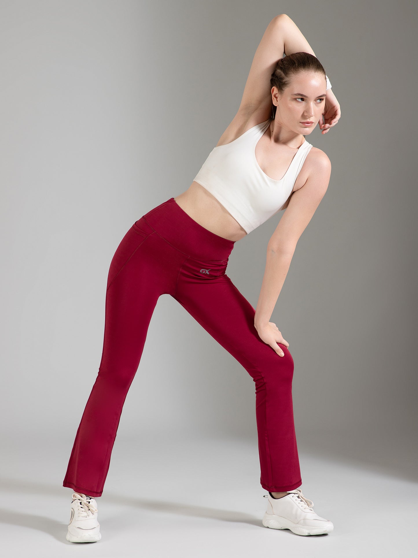Super Flare Pants in Maroon