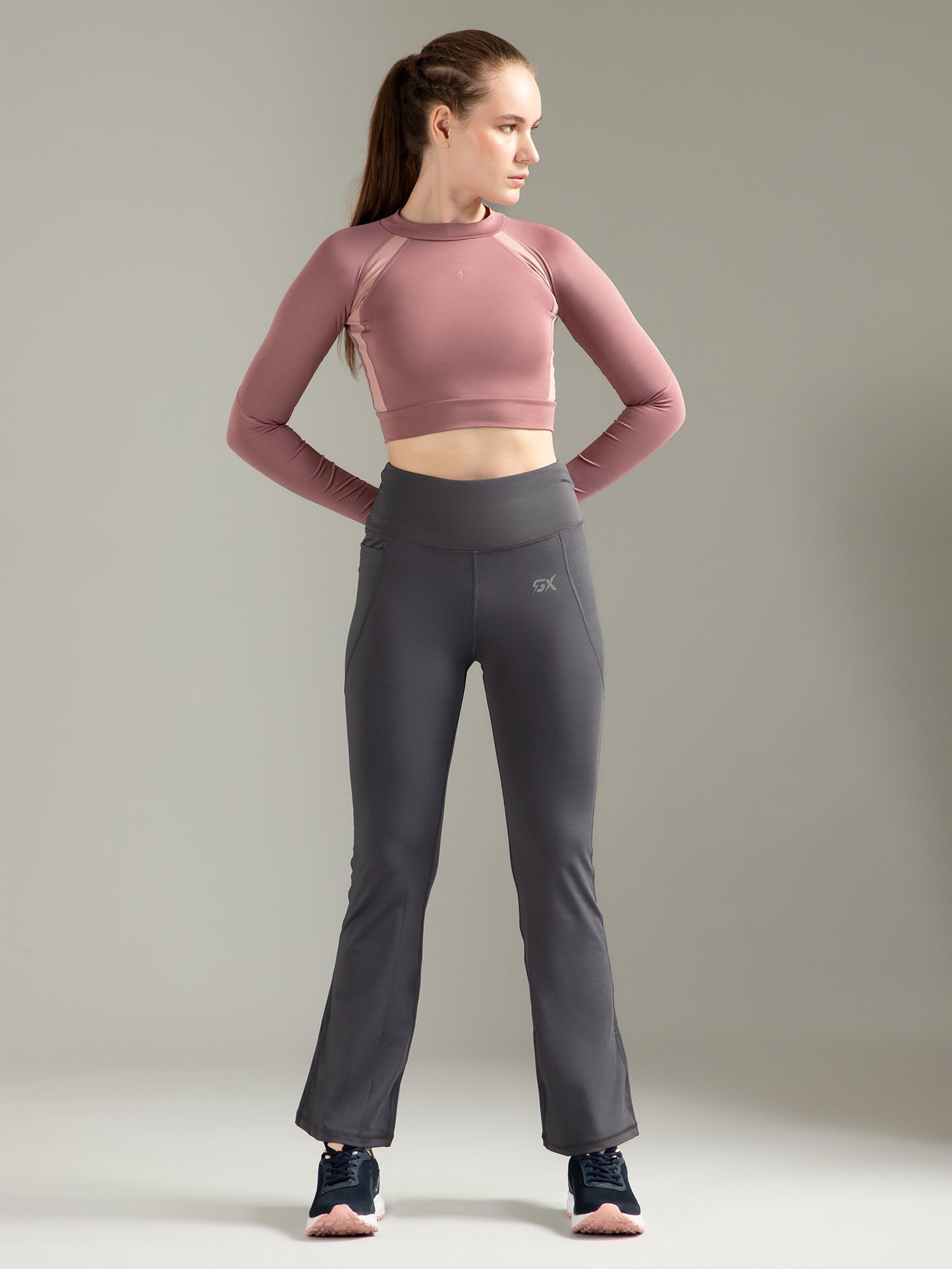 Super Flare Pants in Dark Grey