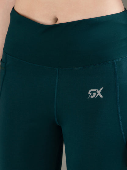 Super Flare Pants in Dark Green